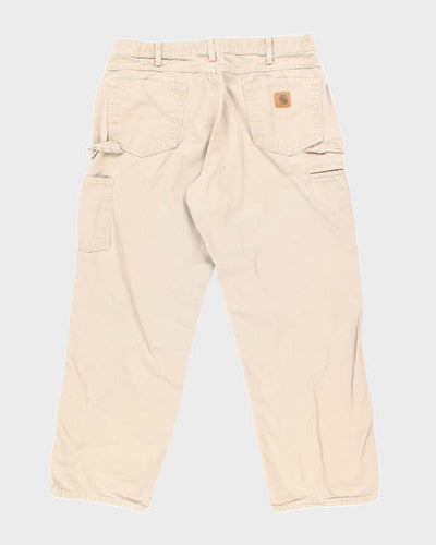 Vintage Carhartt Beige Single Knee Carpenter Trousers - W32 L28