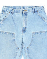 Vintage Carhartt Blue Denim Heavyweight Double Knee Carpenter Trousers - W34 L32