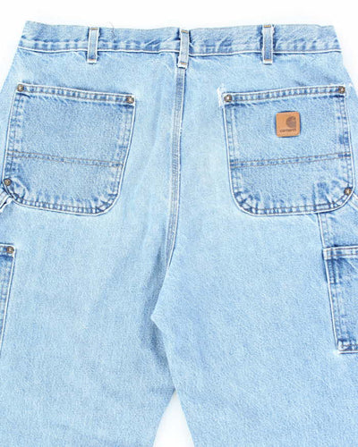 Vintage Carhartt Blue Denim Heavyweight Double Knee Carpenter Trousers - W34 L32