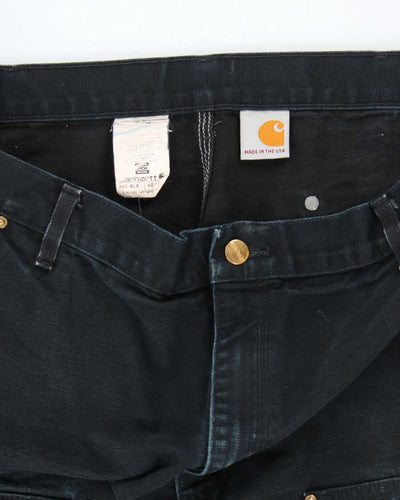 Vintage Carhartt Black Distressed Double Knee Carpenter Trousers - W36 L30