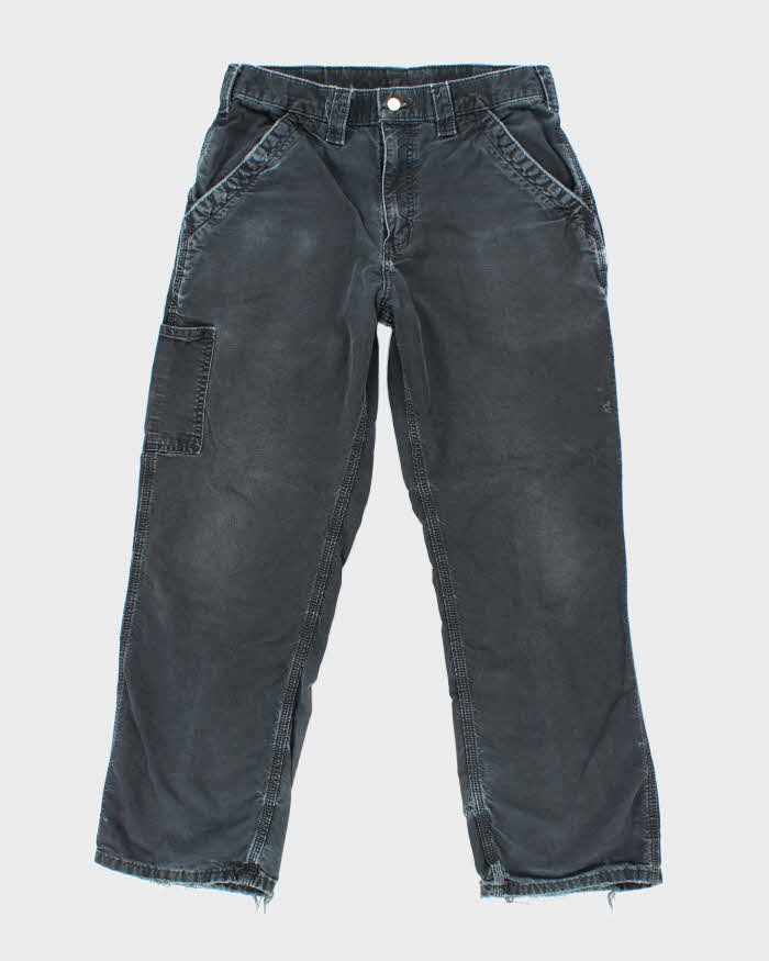 Vintage Carhartt Black Faded Single Knee Carpenter Trousers - W30 L27