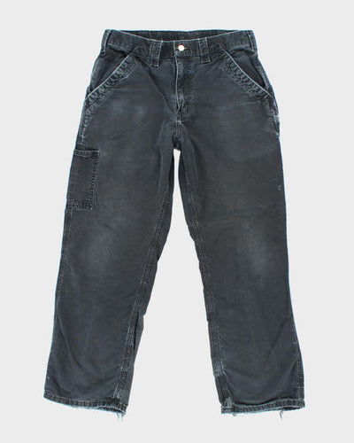 Vintage Carhartt Black Faded Single Knee Carpenter Trousers - W30 L27