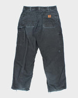 Vintage Carhartt Black Faded Single Knee Carpenter Trousers - W30 L27