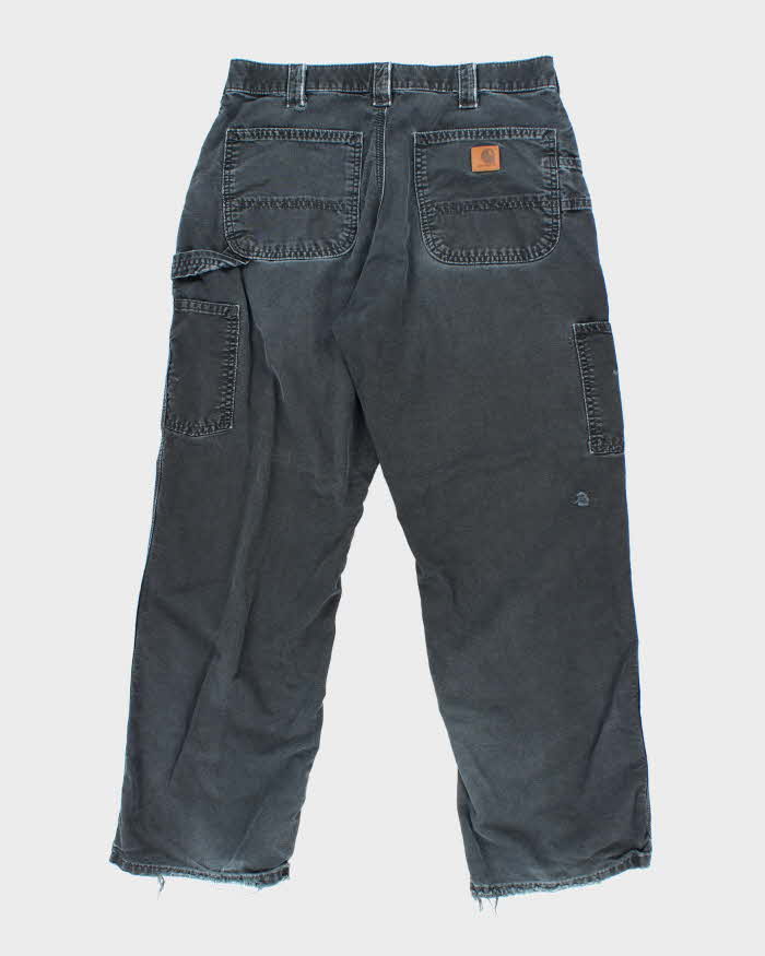Vintage Carhartt Black Faded Single Knee Carpenter Trousers - W30 L27