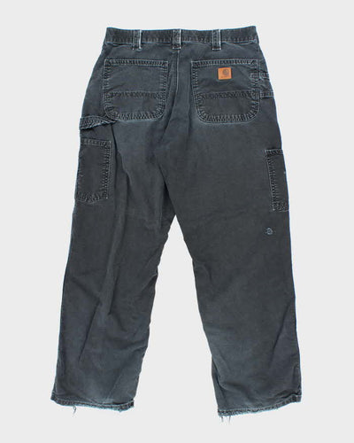 Vintage Carhartt Black Faded Single Knee Carpenter Trousers - W30 L27
