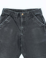 Vintage Carhartt Black Faded Single Knee Carpenter Trousers - W30 L27