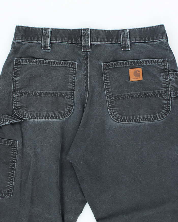 Vintage Carhartt Black Faded Single Knee Carpenter Trousers - W30 L27