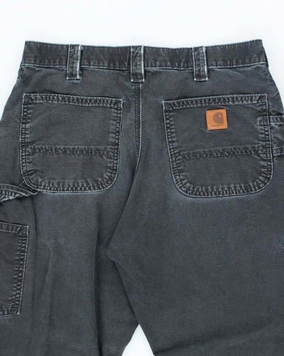 Vintage Carhartt Black Faded Single Knee Carpenter Trousers - W30 L27