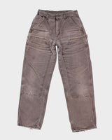 Vintage Carhartt Brown Faded Double Knee Carpenter Trousers - W28 L30