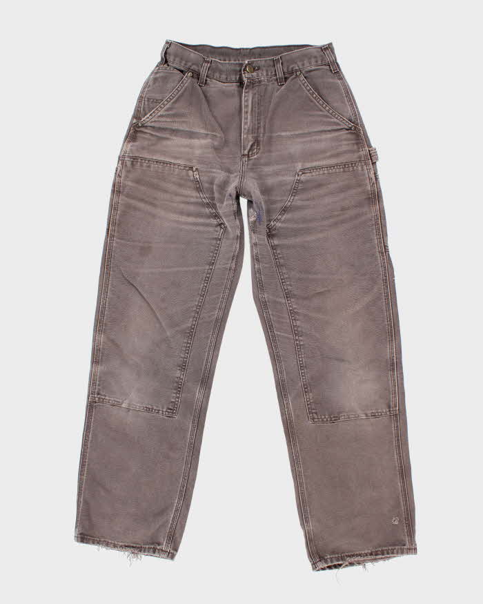 Vintage Carhartt Brown Faded Double Knee Carpenter Trousers - W28 L30