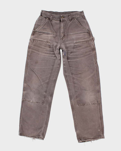Vintage Carhartt Brown Faded Double Knee Carpenter Trousers - W28 L30