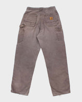 Vintage Carhartt Brown Faded Double Knee Carpenter Trousers - W28 L30