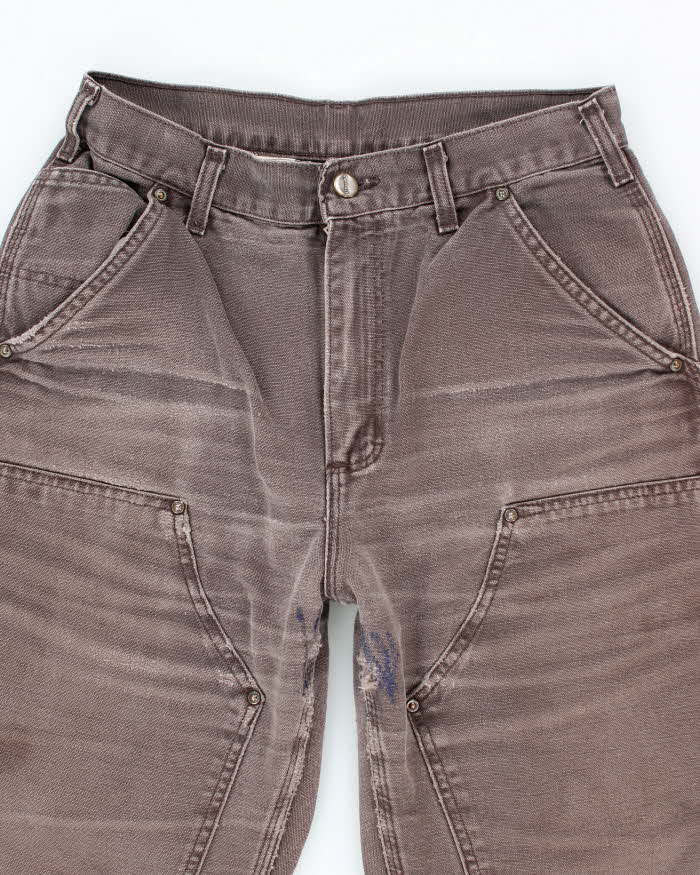 Vintage Carhartt Brown Faded Double Knee Carpenter Trousers - W28 L30