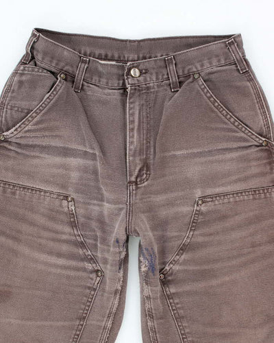 Vintage Carhartt Brown Faded Double Knee Carpenter Trousers - W28 L30