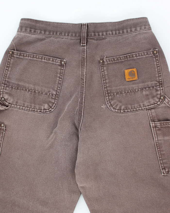 Vintage Carhartt Brown Faded Double Knee Carpenter Trousers - W28 L30
