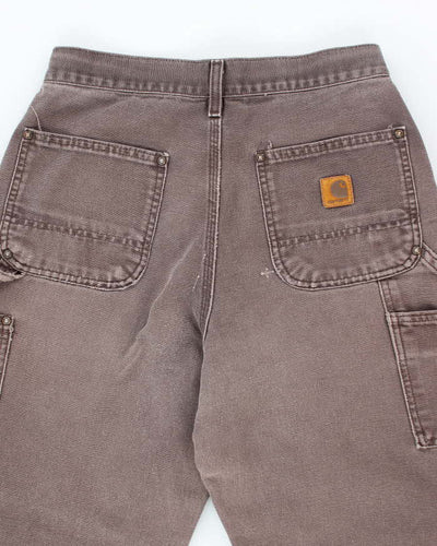 Vintage Carhartt Brown Faded Double Knee Carpenter Trousers - W28 L30