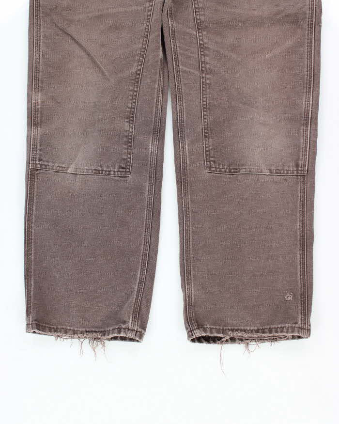Vintage Carhartt Brown Faded Double Knee Carpenter Trousers - W28 L30