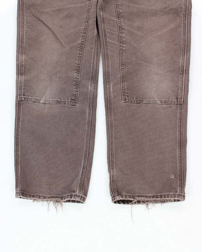 Vintage Carhartt Brown Faded Double Knee Carpenter Trousers - W28 L30