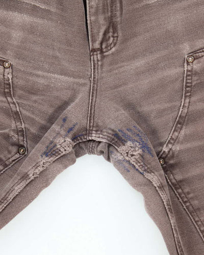 Vintage Carhartt Brown Faded Double Knee Carpenter Trousers - W28 L30