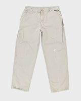 Vintage Carhartt Green Faded Single Knee Carpenter Trousers - W34 L31