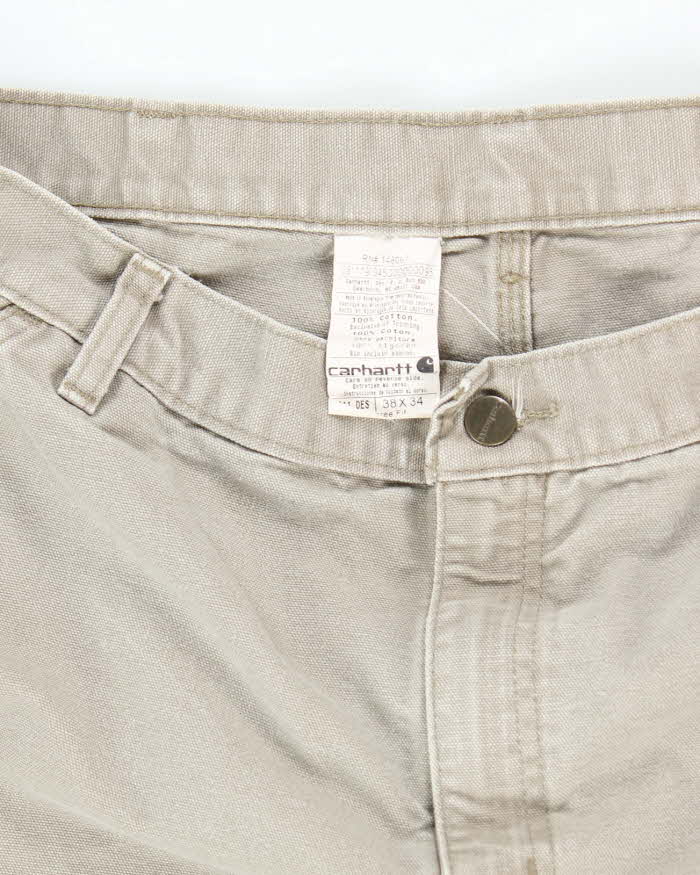 Vintage Carhartt Green Faded Single Knee Carpenter Trousers - W34 L31