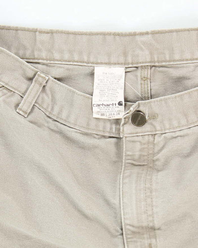Vintage Carhartt Green Faded Single Knee Carpenter Trousers - W34 L31