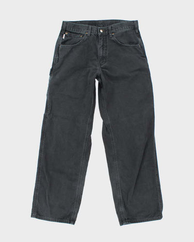 Vintage Carhartt Black Faded Single Knee Carpenter Trousers - W30 L27