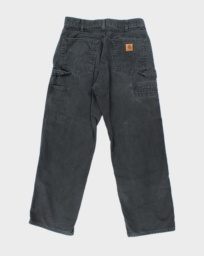 Vintage Carhartt Black Faded Single Knee Carpenter Trousers - W30 L27