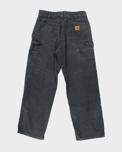 Vintage Carhartt Black Faded Single Knee Carpenter Trousers - W30 L27
