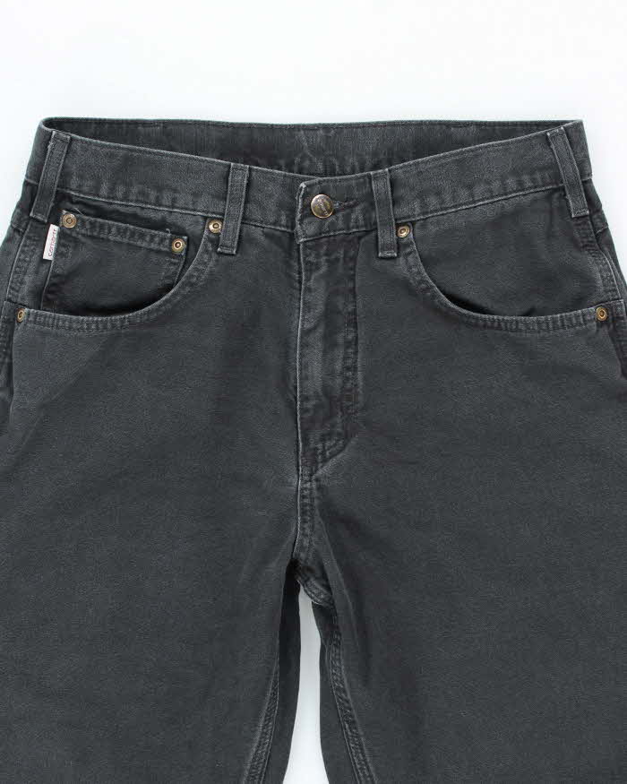 Vintage Carhartt Black Faded Single Knee Carpenter Trousers - W30 L27