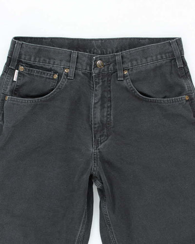Vintage Carhartt Black Faded Single Knee Carpenter Trousers - W30 L27