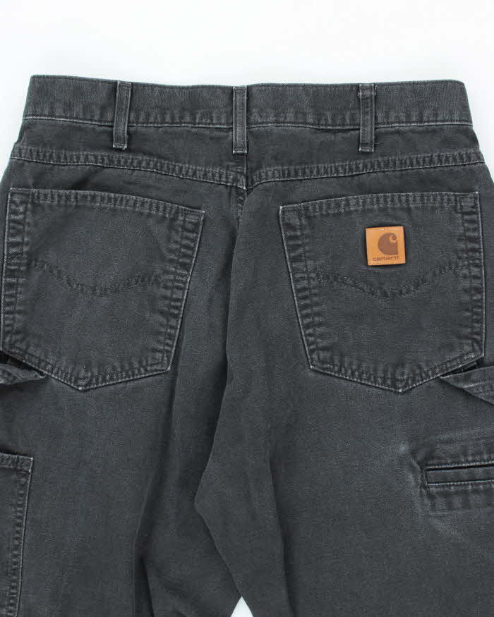 Vintage Carhartt Black Faded Single Knee Carpenter Trousers - W30 L27