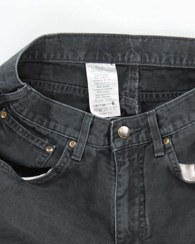 Vintage Carhartt Black Faded Single Knee Carpenter Trousers - W30 L27