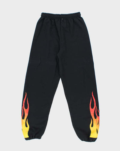 Vintage Y2K Adjustable Flame Print Tracksuit Bottoms - S