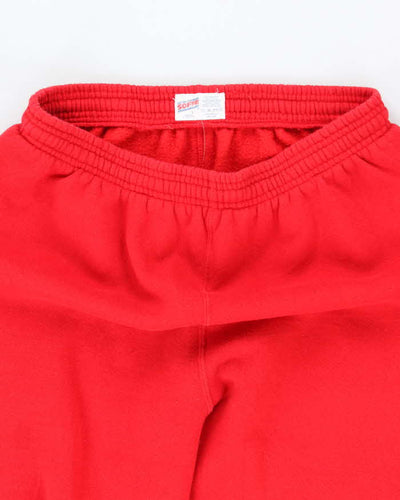 Vintage 90's Soffe Heavyweight Plain Red Tracksuit Bottoms - L