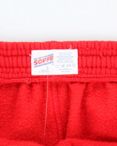 Vintage 90's Soffe Heavyweight Plain Red Tracksuit Bottoms - L