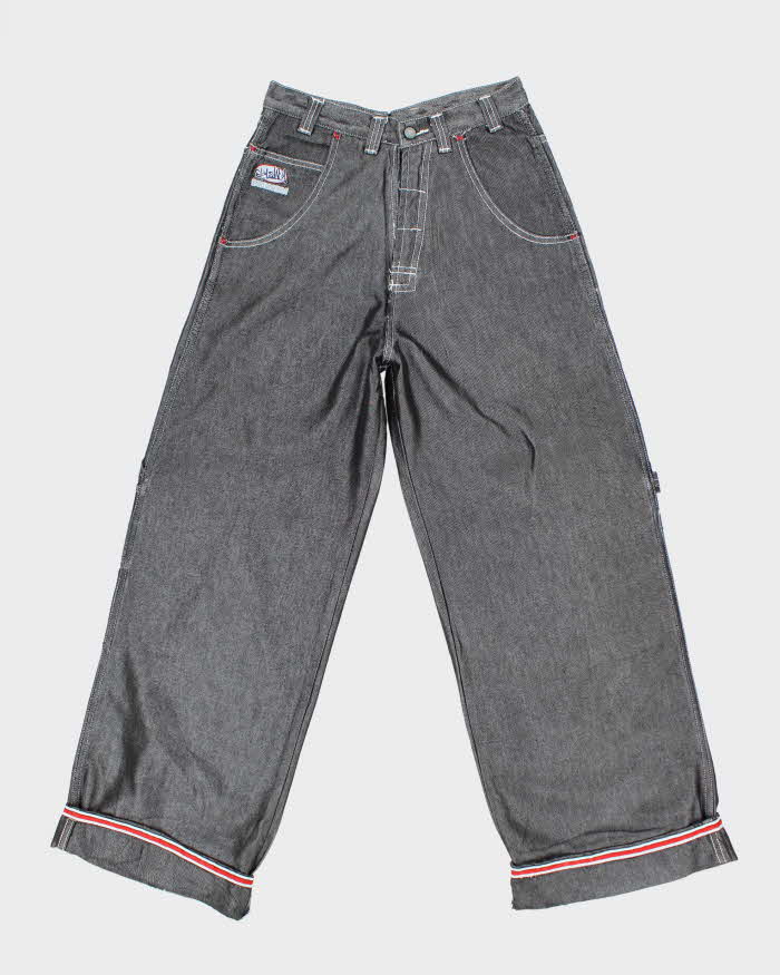 Vintage Y2K Eminem Baggy Shiny Embroidered Carpenter Trousers - W30 L30