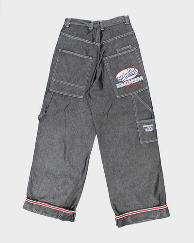 Vintage Y2K Eminem Baggy Shiny Embroidered Carpenter Trousers - W30 L30