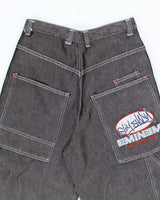Vintage Y2K Eminem Baggy Shiny Embroidered Carpenter Trousers - W30 L30