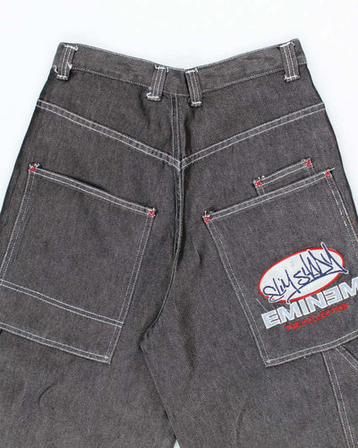 Vintage Y2K Eminem Baggy Shiny Embroidered Carpenter Trousers - W30 L30