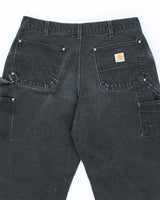Vintage 2000's Carhartt Faded Heavyweight Double Knee Carpenter Trousers - W32 L33