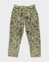 Vintage 1960's Sears Duck Camouflage Faded Fatigue Trousers - W32 L28