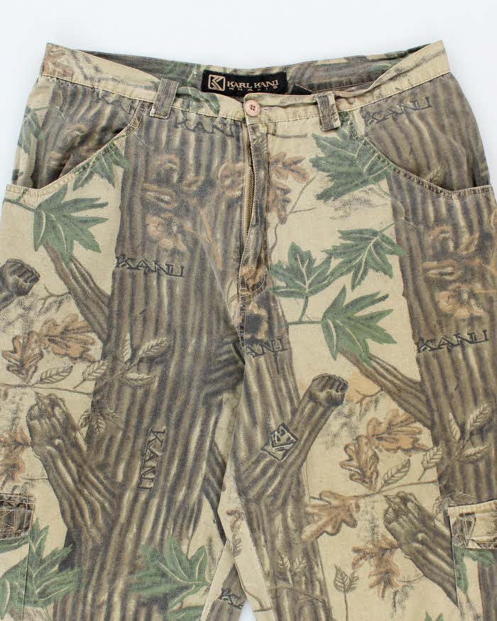Vintage 90's Karl Kani Camouflage Wide Leg Cargo Trousers - W36 L31