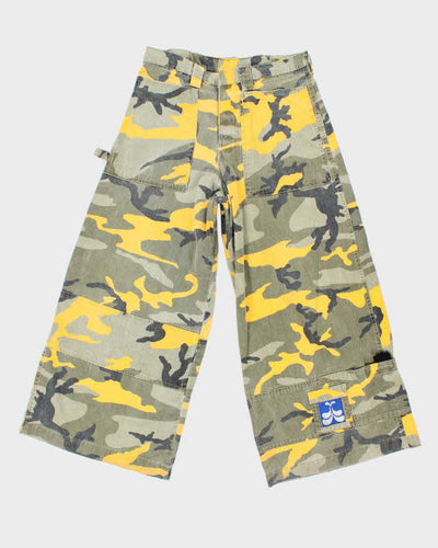 Vintage Y2K Ultra Wide Leg Camouflage Trousers - W30 L27