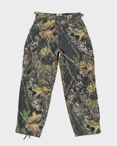 Vintage Y2K Mossy Oak Camouflage Wide Leg Cargo Trousers - W31 L30