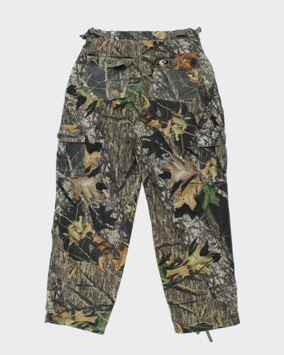 Vintage Y2K Mossy Oak Camouflage Wide Leg Cargo Trousers - W31 L30