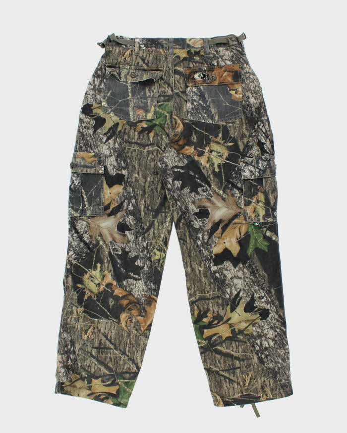 Vintage Y2K Mossy Oak Camouflage Wide Leg Cargo Trousers - W31 L30