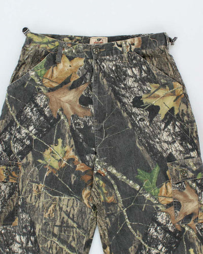 Vintage Y2K Mossy Oak Camouflage Wide Leg Cargo Trousers - W31 L30