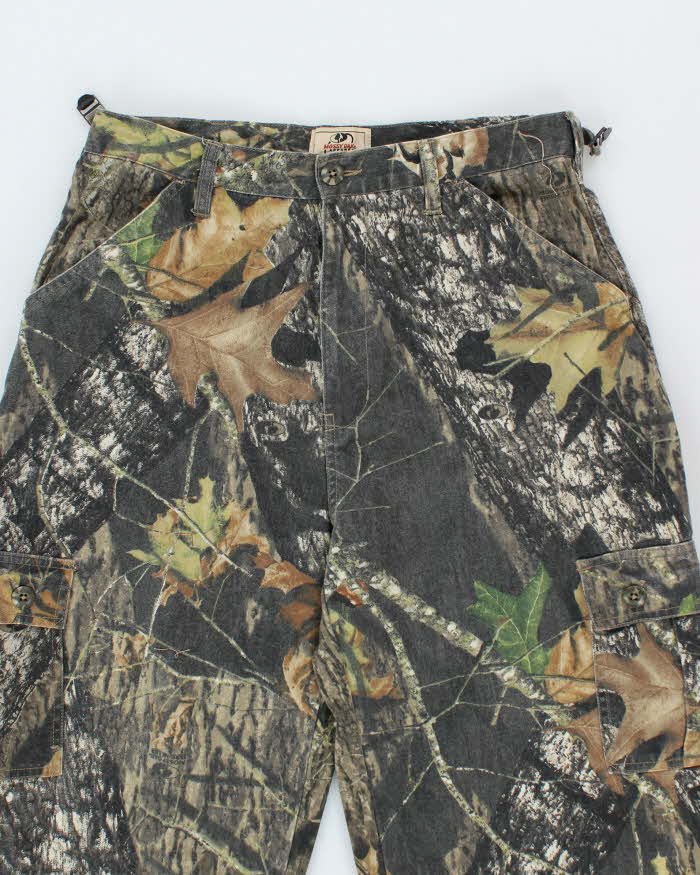 Vintage Y2K Mossy Oak Camouflage Wide Leg Cargo Trousers - W31 L30