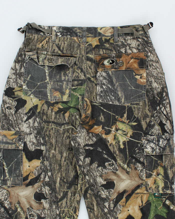 Vintage Y2K Mossy Oak Camouflage Wide Leg Cargo Trousers - W31 L30